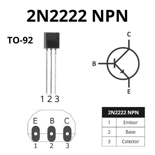 Pinout transistor 2N2222